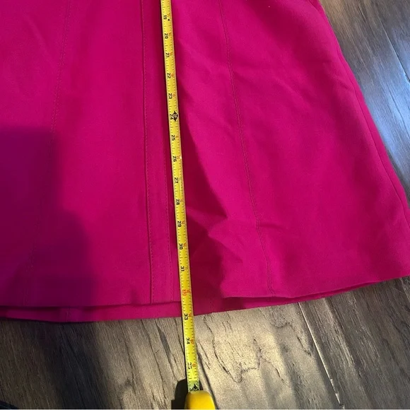 Karen Millen Hot Pink Dress Size 4 Tailored Gold Detail Work Church - Picture 6 of 10